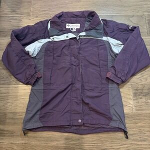 Vintage Columbia Sportswear Interchange Jacket Women's L Purple Windbreaker Coat